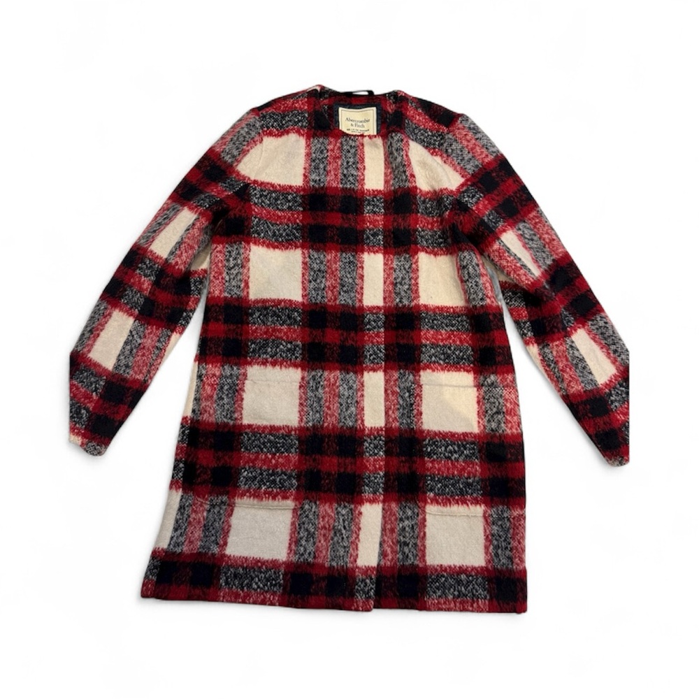 Abercrombie & Fitch Plaid Cape in Red, Black, and White